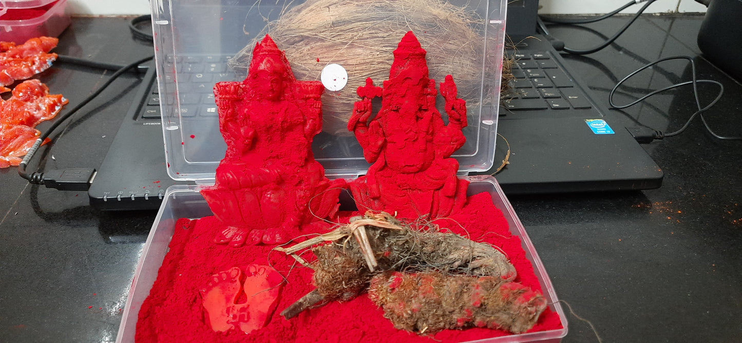 Lakshmi and Ganesha statue Siddh ready to place with Hatha Jodi and Paya Jodi for money and prosperity
